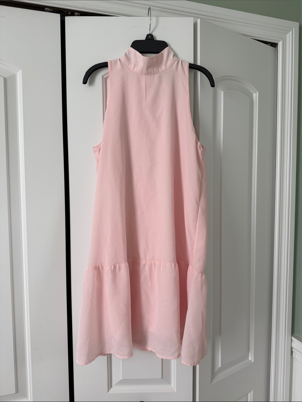 Abercrombie & Fitch Soft Pink Sleeveless Tiered Mock-Neck Dress
